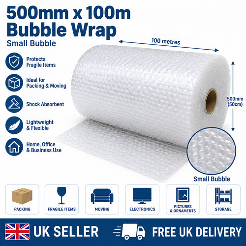 500mm 100m small bubble wrap - 100m,